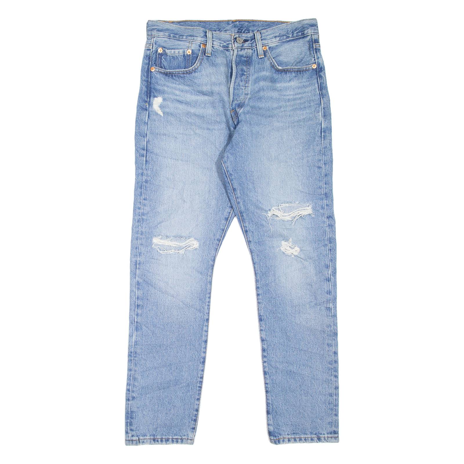 LEVI'S 501S Jeans Distressed Womens Blue Skinny Straight Stone Wash W29 L28