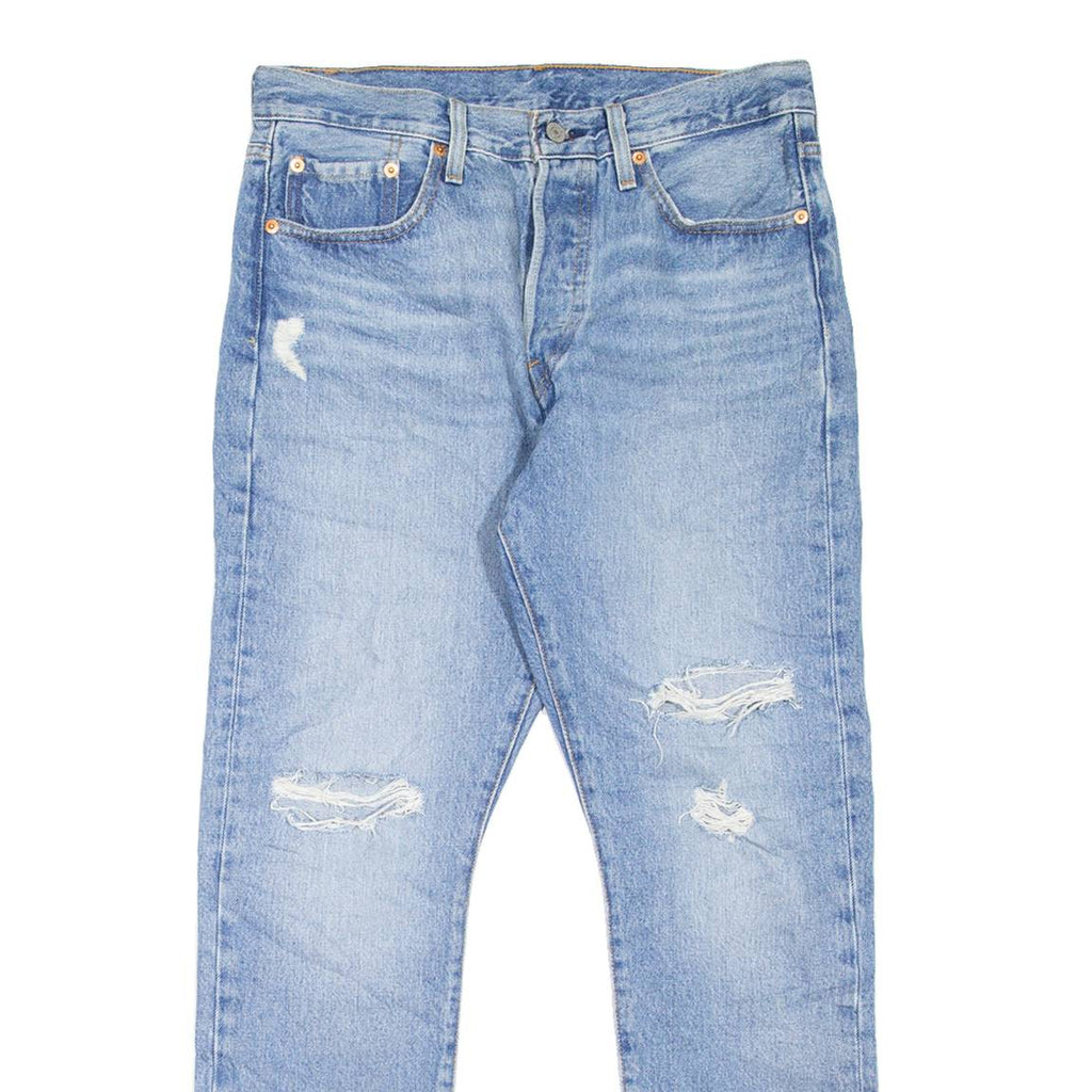 LEVI'S 501S Jeans Distressed Womens Blue Skinny Straight Stone Wash W29 L28