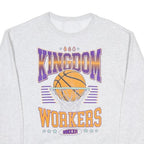 Mens Grey Kingdom Workers Graphic Crew Neck S Sweatshirt Cotton Blend Pullover
