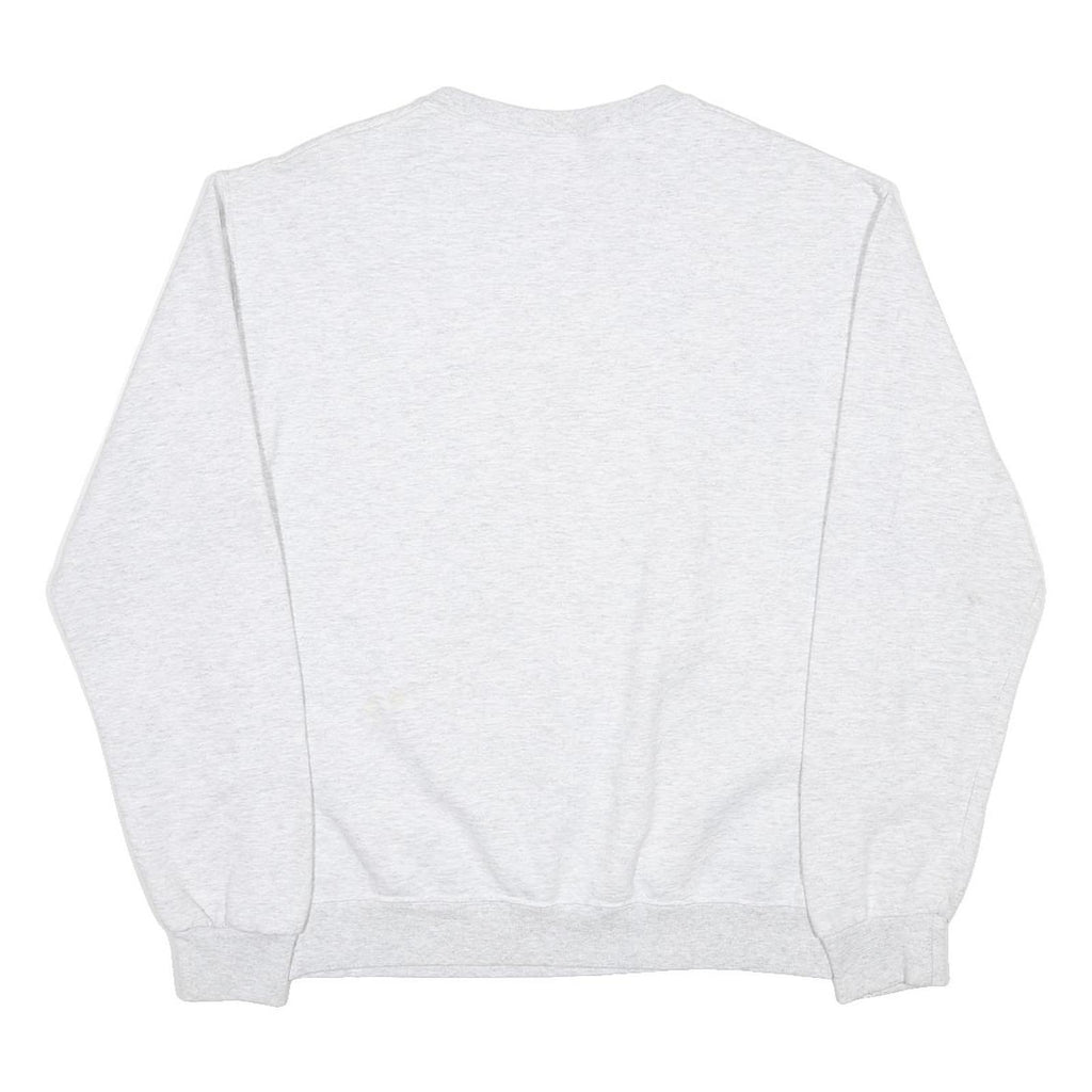 Mens Grey Kingdom Workers Graphic Crew Neck S Sweatshirt Cotton Blend Pullover