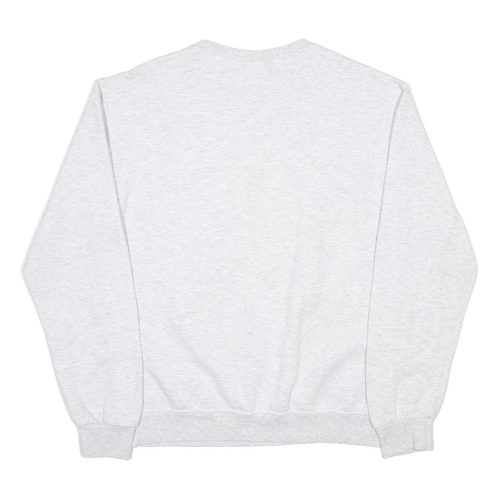 Mens Grey Kingdom Workers Graphic Crew Neck S Sweatshirt Cotton Blend Pullover