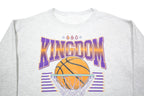 Mens Grey Kingdom Workers Graphic Crew Neck S Sweatshirt Cotton Blend Pullover