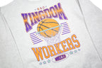 Mens Grey Kingdom Workers Graphic Crew Neck S Sweatshirt Cotton Blend Pullover