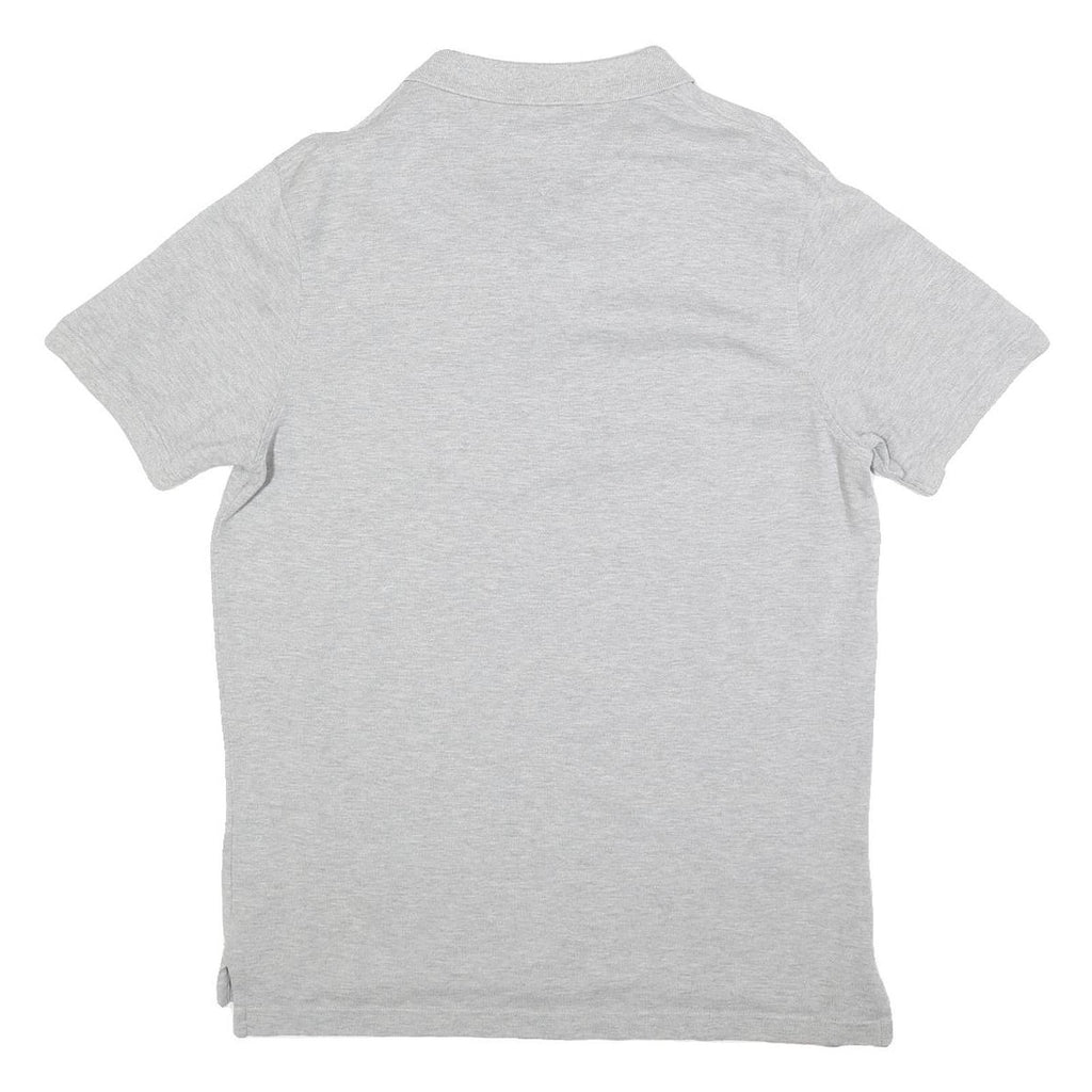TOMMY HILFIGER Mens Grey Short Sleeve Plain Polo Shirt XL Classic Cotton