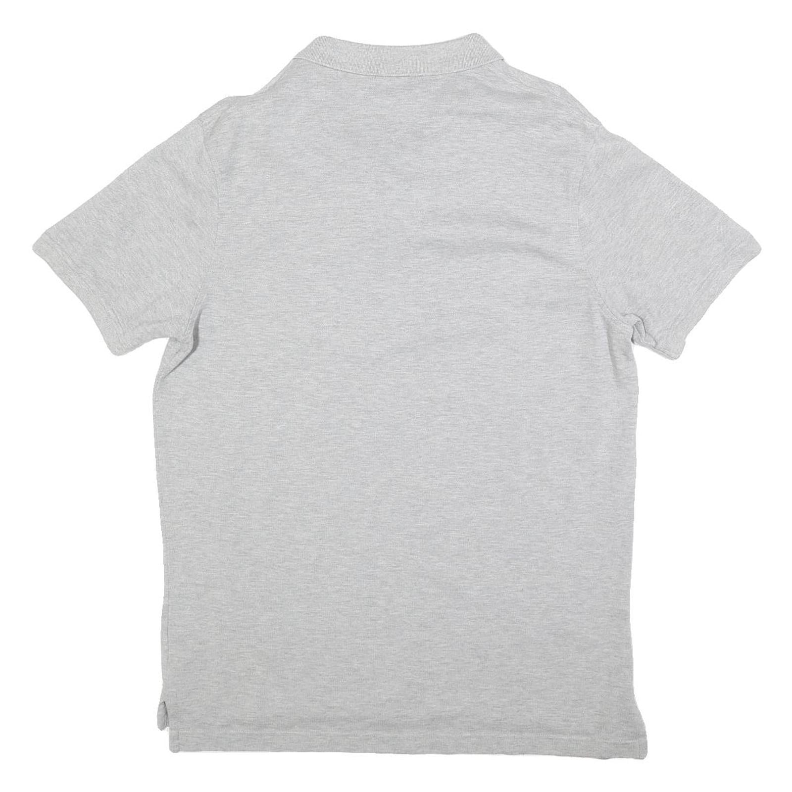 TOMMY HILFIGER Mens Grey Short Sleeve Plain Polo Shirt XL Classic Cotton