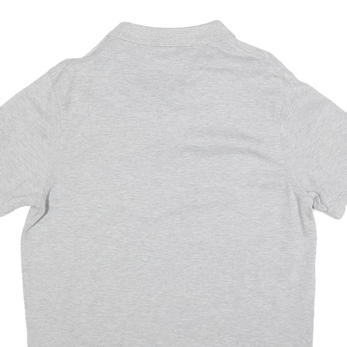 TOMMY HILFIGER Mens Grey Short Sleeve Plain Polo Shirt XL Classic Cotton