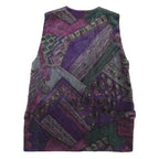 MEDEX Womens Purple Printed Button Jacket M Polyester Blend Relaxed Fit