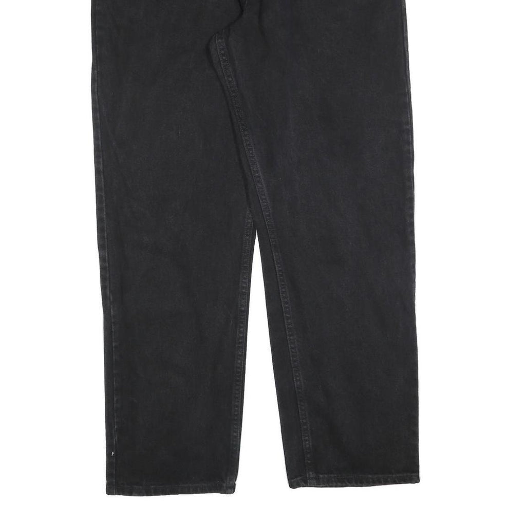 WRANGLER Mens Jeans Black Relaxed Straight Denim Medium W38 L32 Zip Pockets