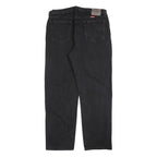 WRANGLER Mens Jeans Black Relaxed Straight Denim Medium W38 L32 Zip Pockets