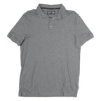 CALVIN KLEIN Mens Grey Short Sleeve Plain S Polo Shirt Cotton Casual Basic