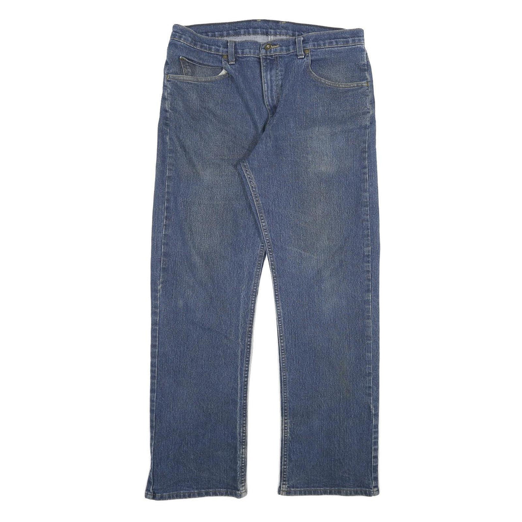 DICKIES Mens Regular Fit Straight Blue Denim Jeans Cotton Blend W34 L29 Zip