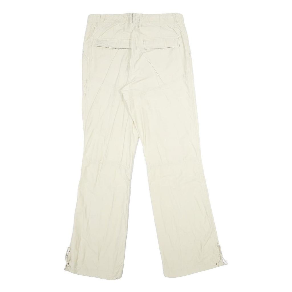 H&M Womens Cotton Blend Beige Regular Fit Straight Leg Trousers W28 L32