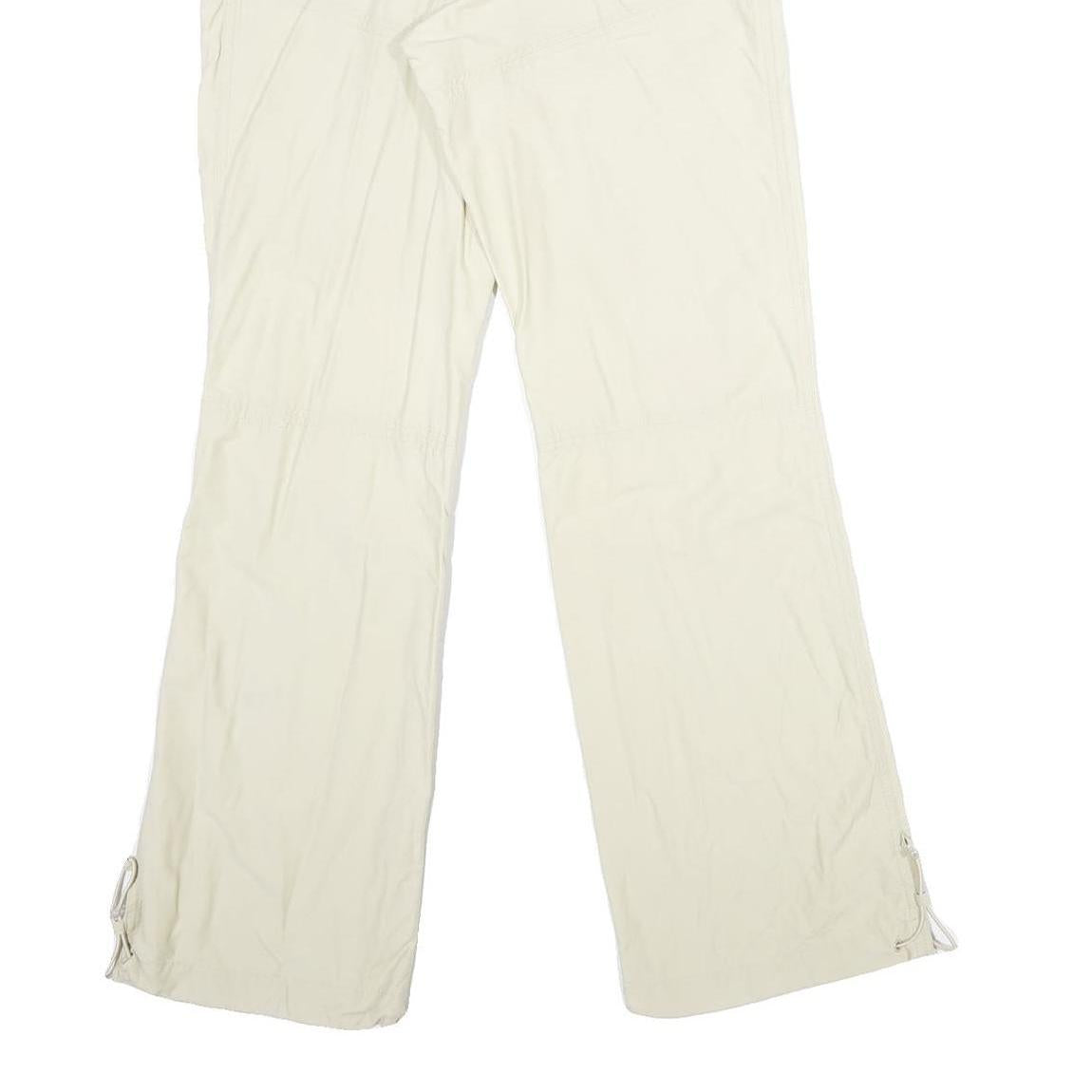 H&M Womens Cotton Blend Beige Regular Fit Straight Leg Trousers W28 L32