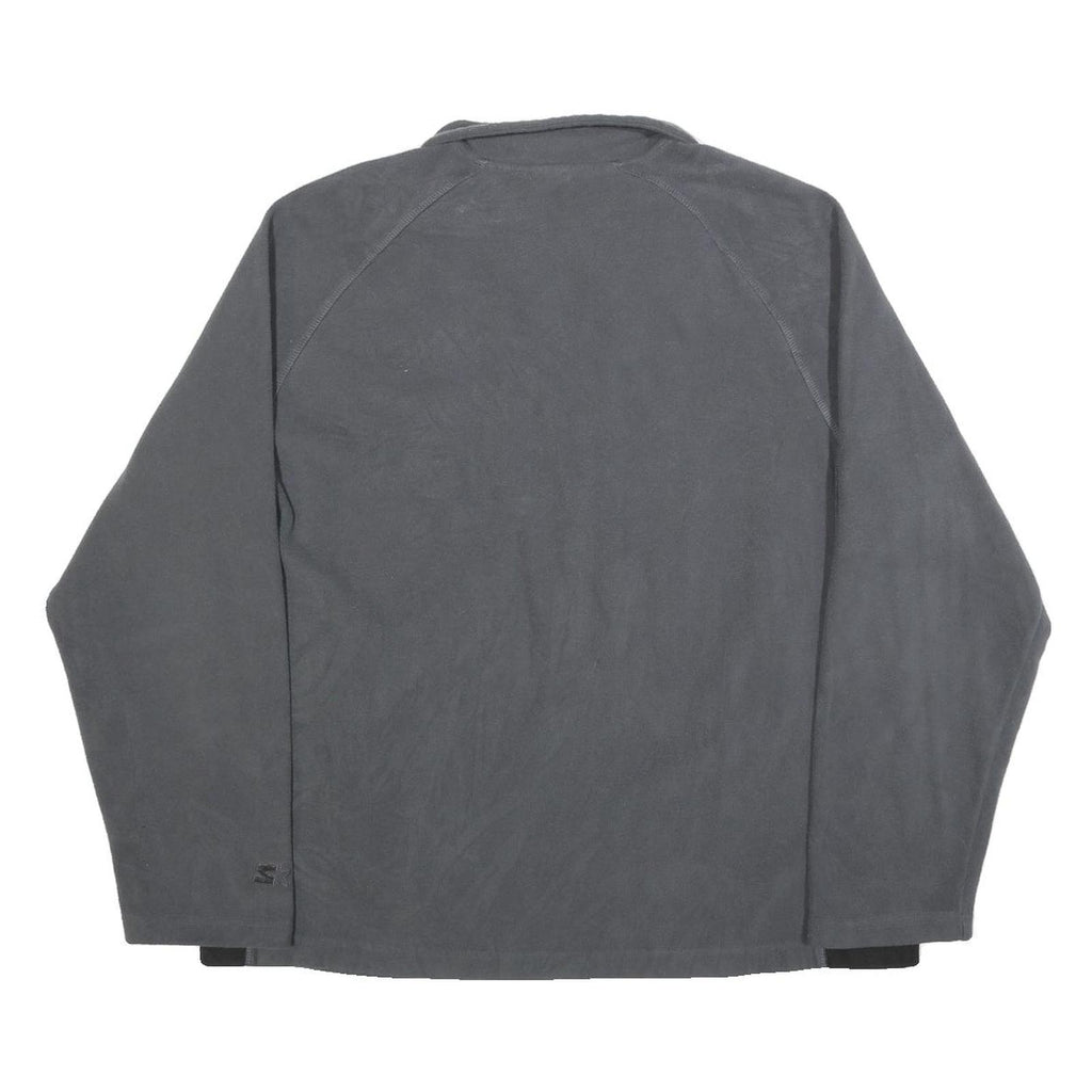 STARTER Mens Grey Plain Full Zip Pullover Basic Knit L Sportswear Essentials