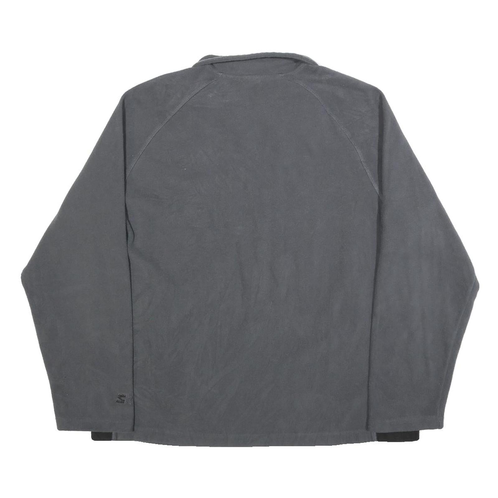 STARTER Mens Grey Plain Full Zip Pullover Basic Knit L Sportswear Essentials