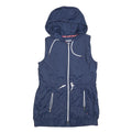 TOMMY HILFIGER Womens Navy Blue Sleeveless Hooded Jacket M Polyester Plain Zip