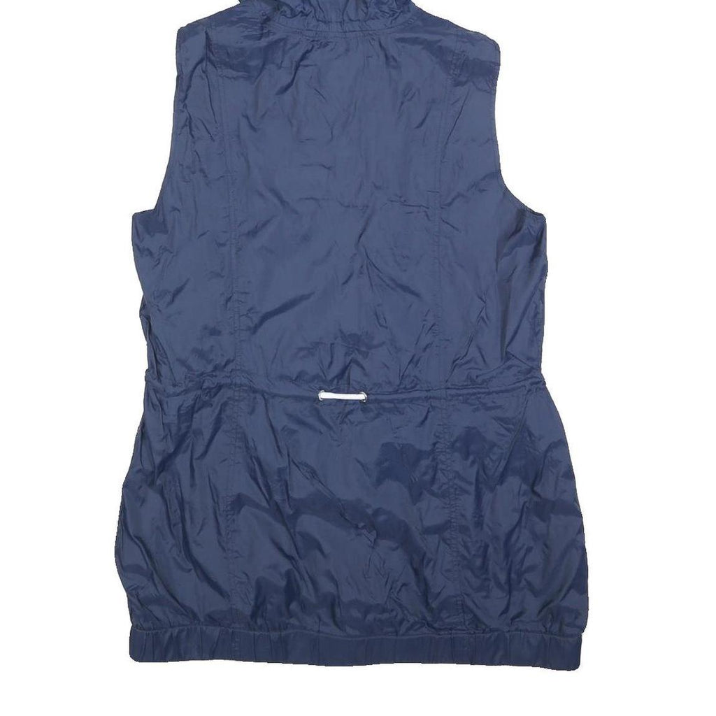 TOMMY HILFIGER Womens Navy Blue Sleeveless Hooded Jacket M Polyester Plain Zip