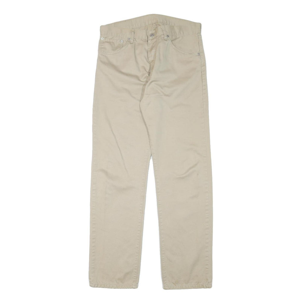LEVIS Mens Regular Fit Beige Cotton Blend Trousers W32 L30 Casual Button Closure