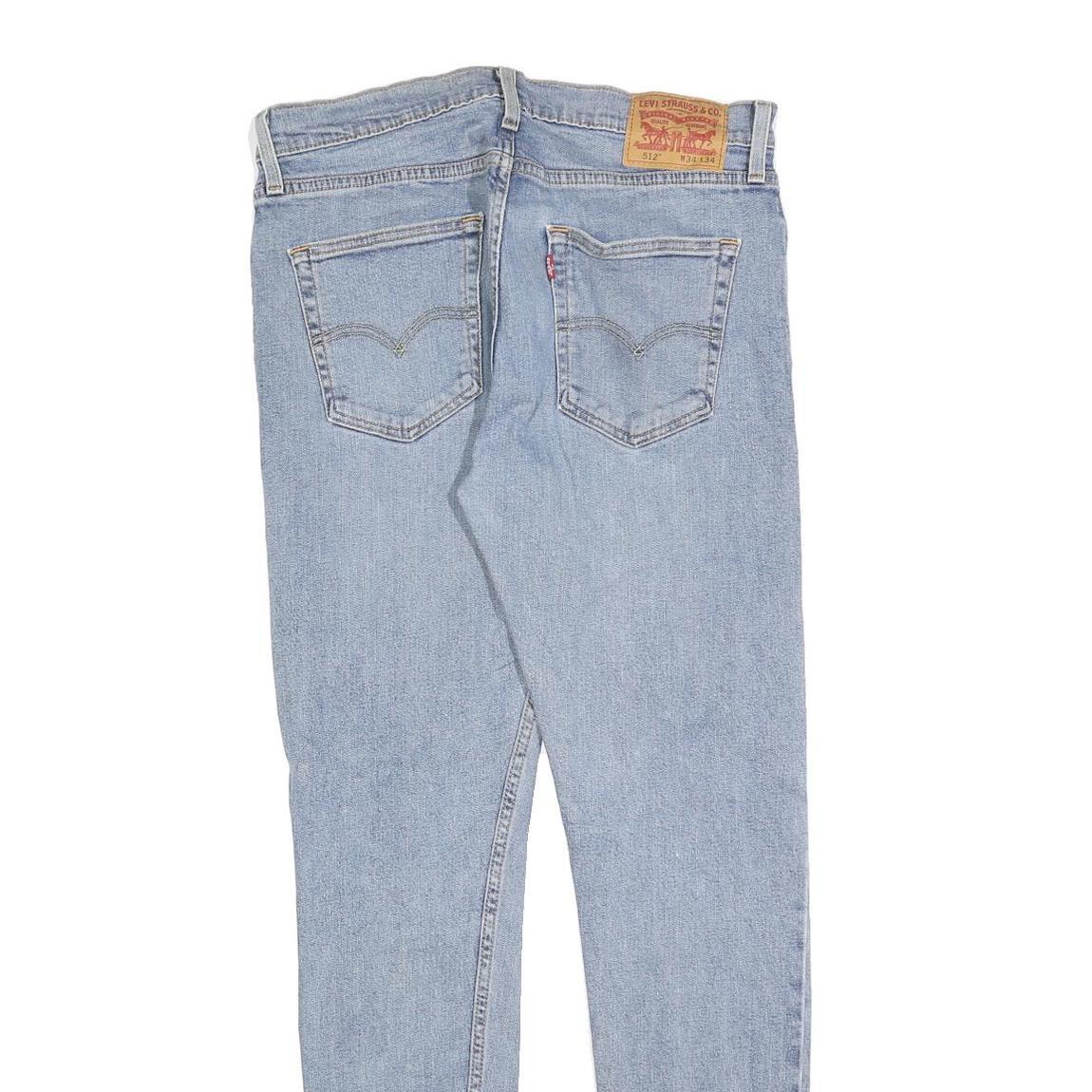 LEVI'S 512 Tapered Mens Jeans Blue Slim Tapered Denim Medium W34 L31 Stretch Zip