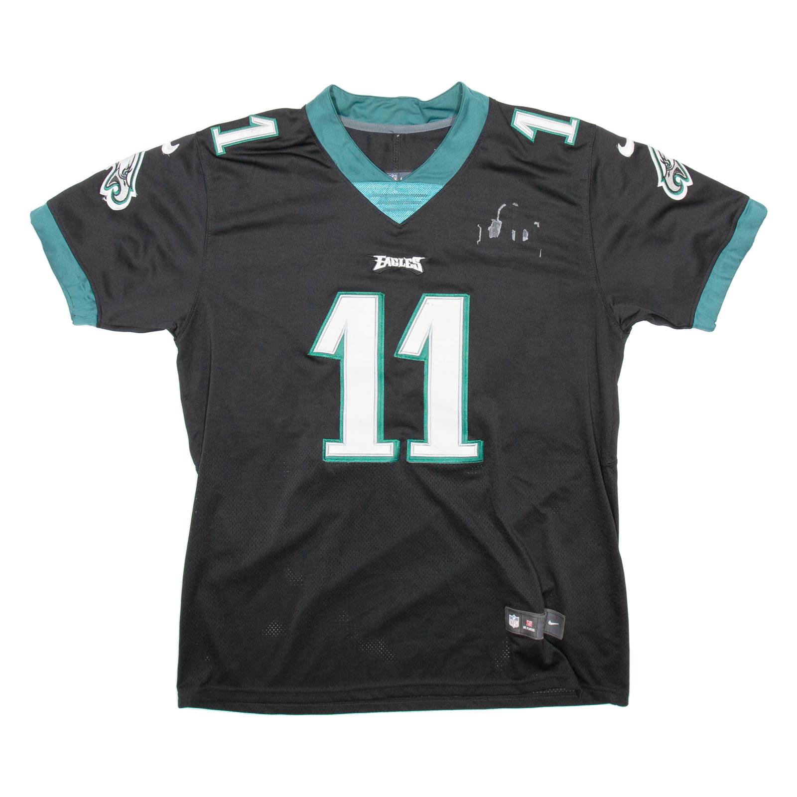 NIKE Philadelphia Eagles Mens Football Shirt T-Shirt Black USA V-Neck L