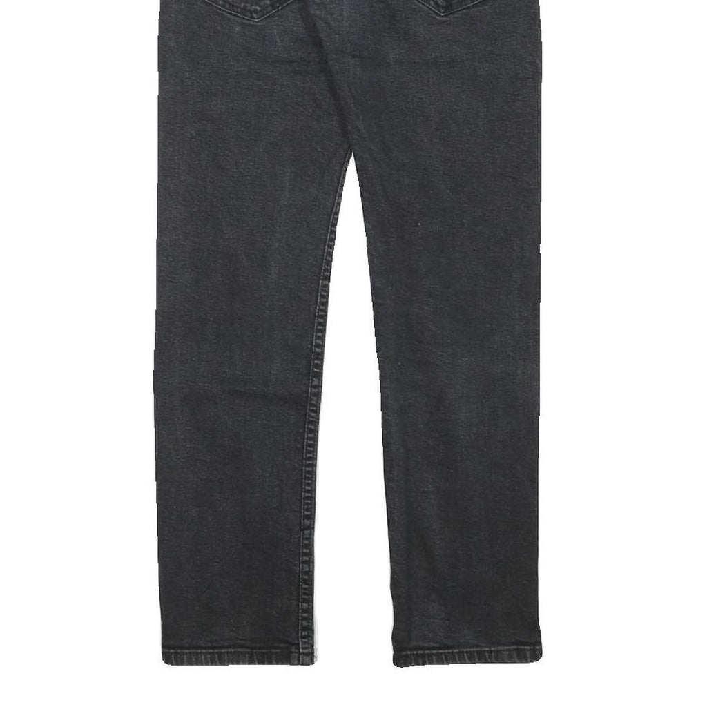 LEVI'S Mens Slim Black Denim Raw Zip Jeans W28 L28 Stylish Comfort