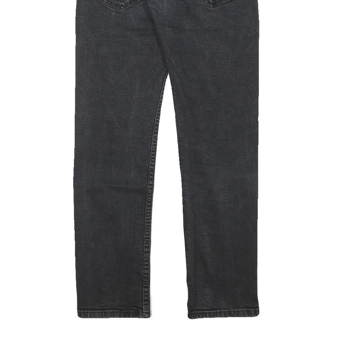 LEVI'S Mens Slim Black Denim Raw Zip Jeans W28 L28 Stylish Comfort