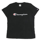 CHAMPION Mens Black XL Graphic T-Shirt Short Sleeve Crew Neck Logo Printed