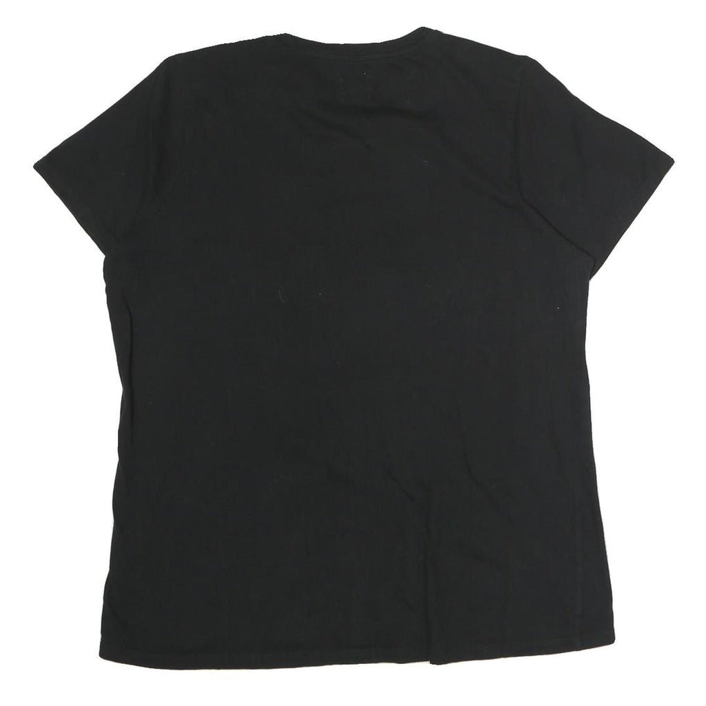 CHAMPION Mens Black XL Graphic T-Shirt Short Sleeve Crew Neck Logo Printed