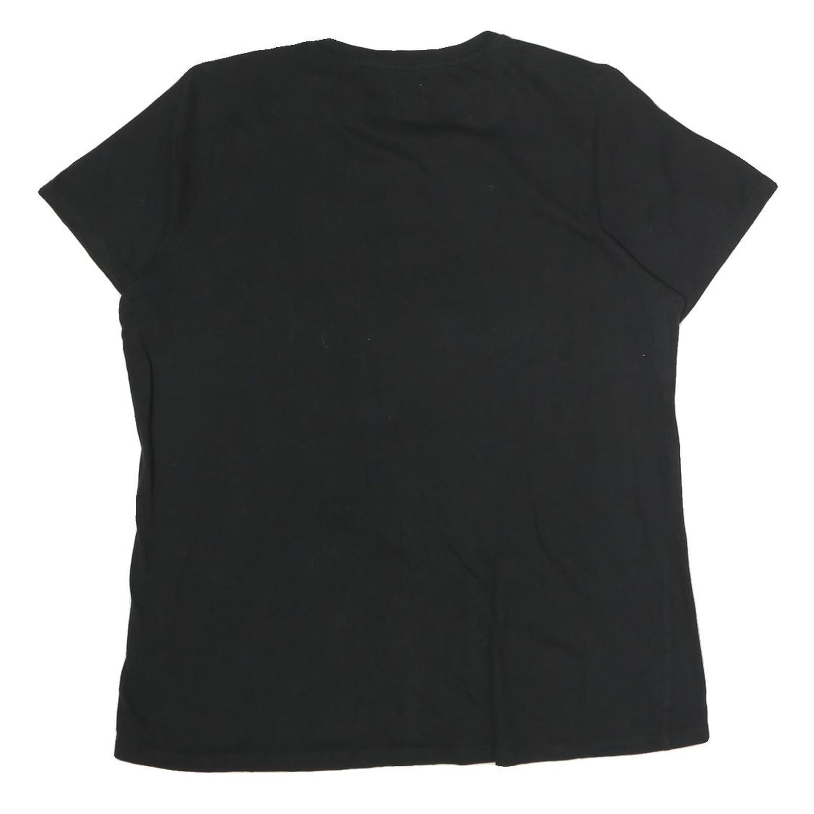 CHAMPION Mens Black XL Graphic T-Shirt Short Sleeve Crew Neck Logo Printed