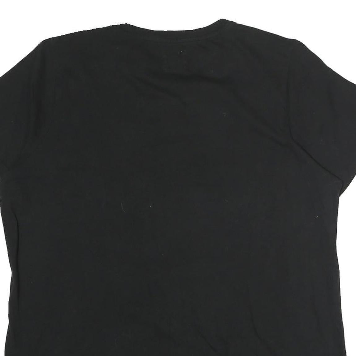 CHAMPION Mens Black XL Graphic T-Shirt Short Sleeve Crew Neck Logo Printed