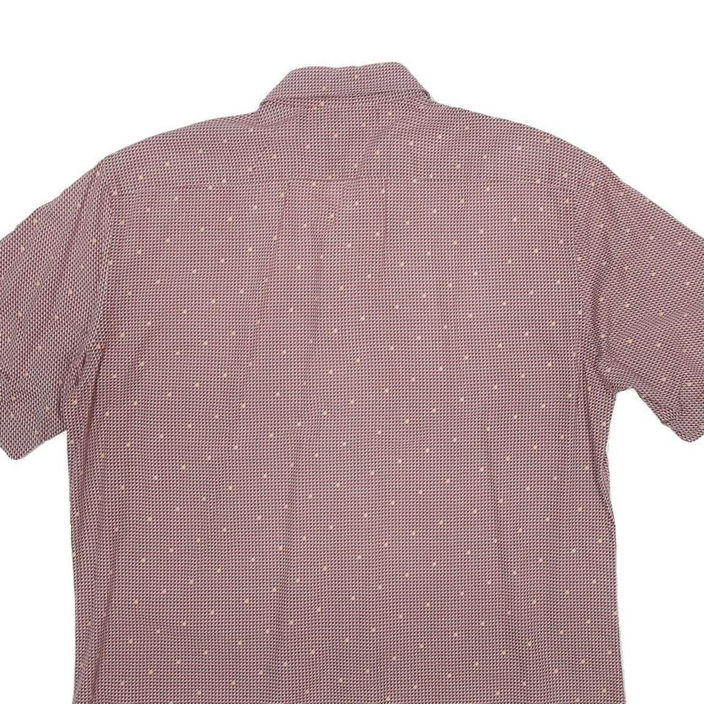 TREMOLA Mens Red Patterned Shirt S Polyester Blend Short Sleeve Button Collar