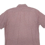 TREMOLA Mens Red Patterned Shirt S Polyester Blend Short Sleeve Button Collar