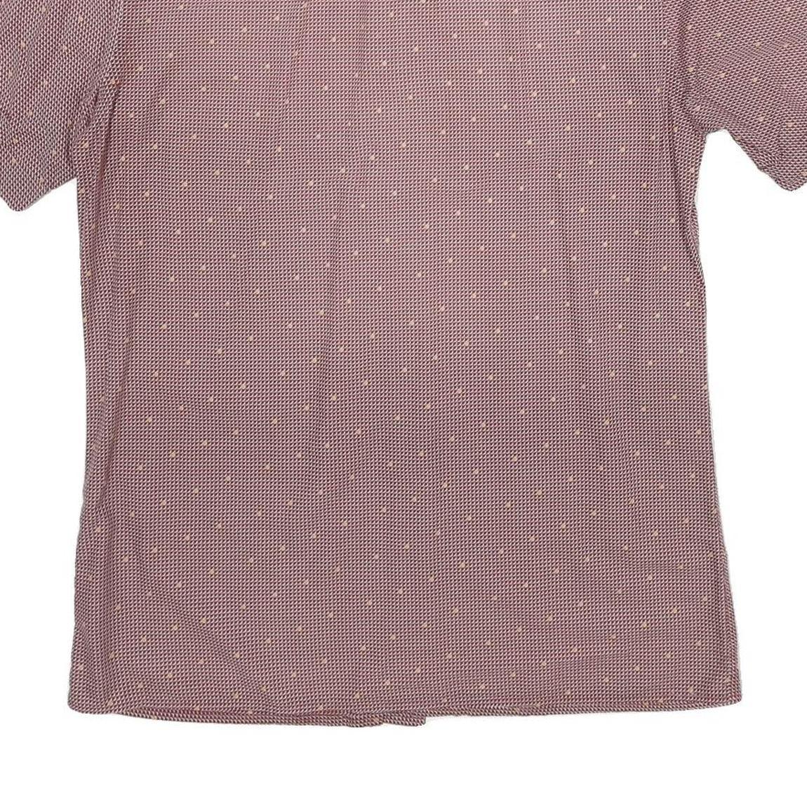 TREMOLA Mens Red Patterned Shirt S Polyester Blend Short Sleeve Button Collar