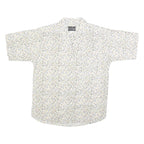 SYMBOL Womens Cream Floral Print Shirt L Button Cotton Summer Casual