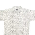 SYMBOL Womens Cream Floral Print Shirt L Button Cotton Summer Casual