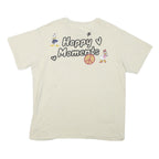 DISNEY Mens White Graphic T-Shirt L Short Sleeve Crew Neck Happy Moments Cartoon