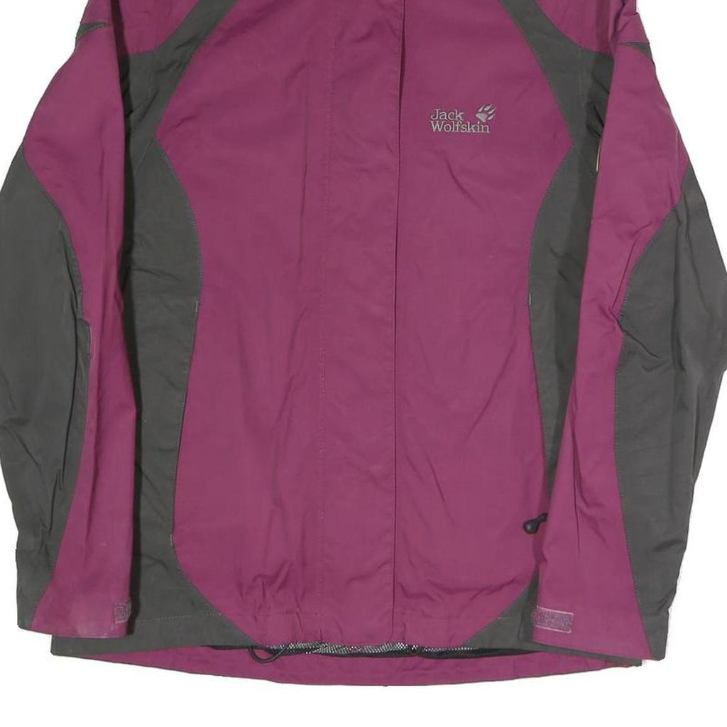 JACK WOLFSKIN Womens Purple & Grey Outdoor Jacket UK 12 Polyester Blend Zip
