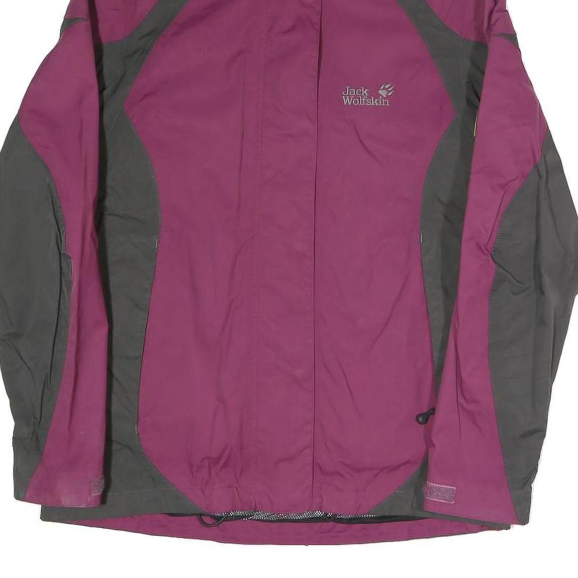 JACK WOLFSKIN Womens Purple & Grey Outdoor Jacket UK 12 Polyester Blend Zip