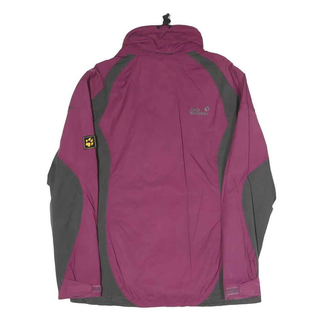 JACK WOLFSKIN Womens Purple & Grey Outdoor Jacket UK 12 Polyester Blend Zip