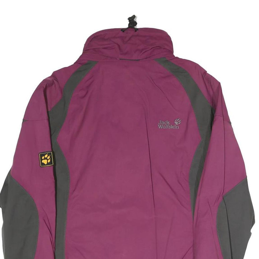 JACK WOLFSKIN Womens Purple & Grey Outdoor Jacket UK 12 Polyester Blend Zip