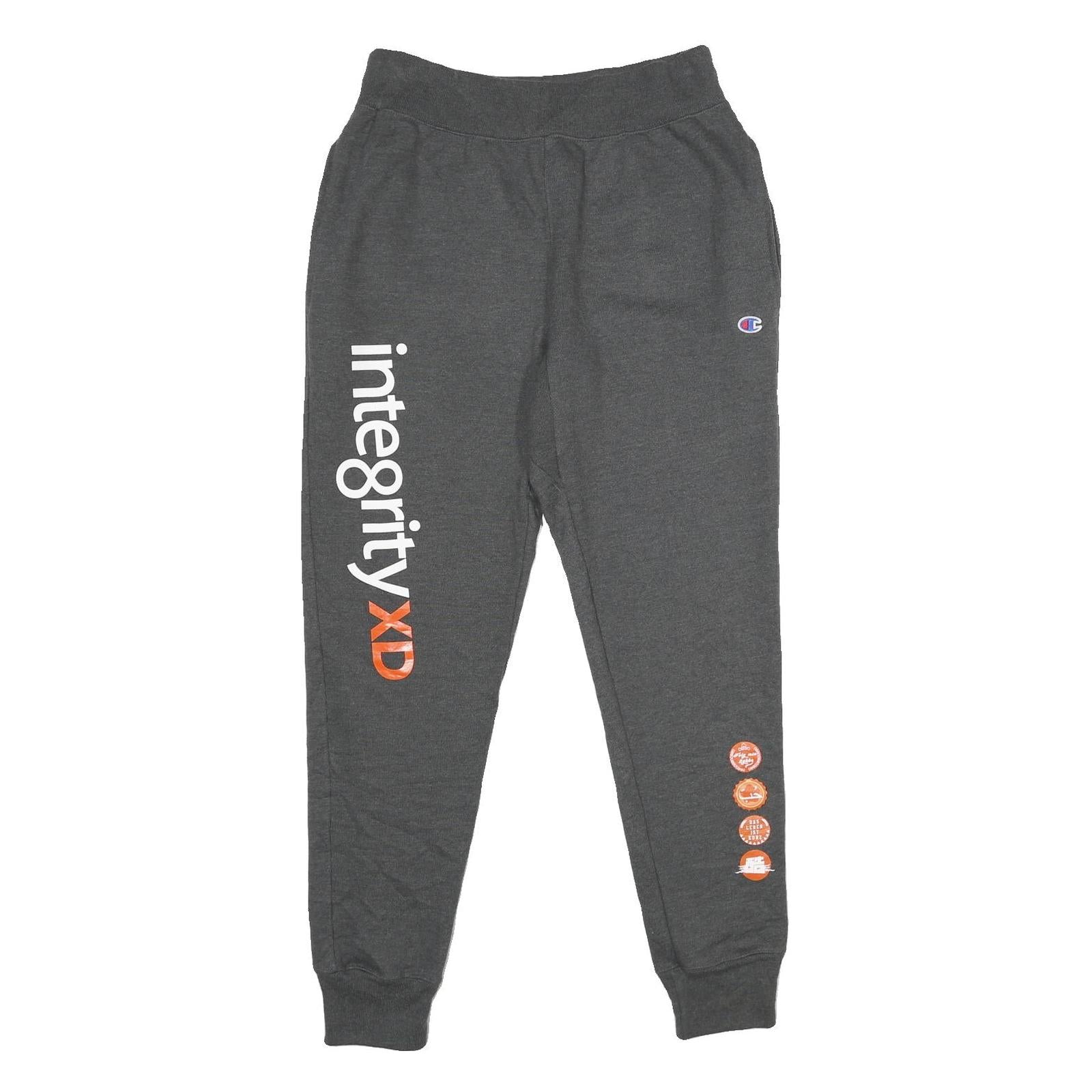 CHAMPION REVERSE WEAVE Mens Joggers Grey Integrity Print Slim Tapered M W28 L32