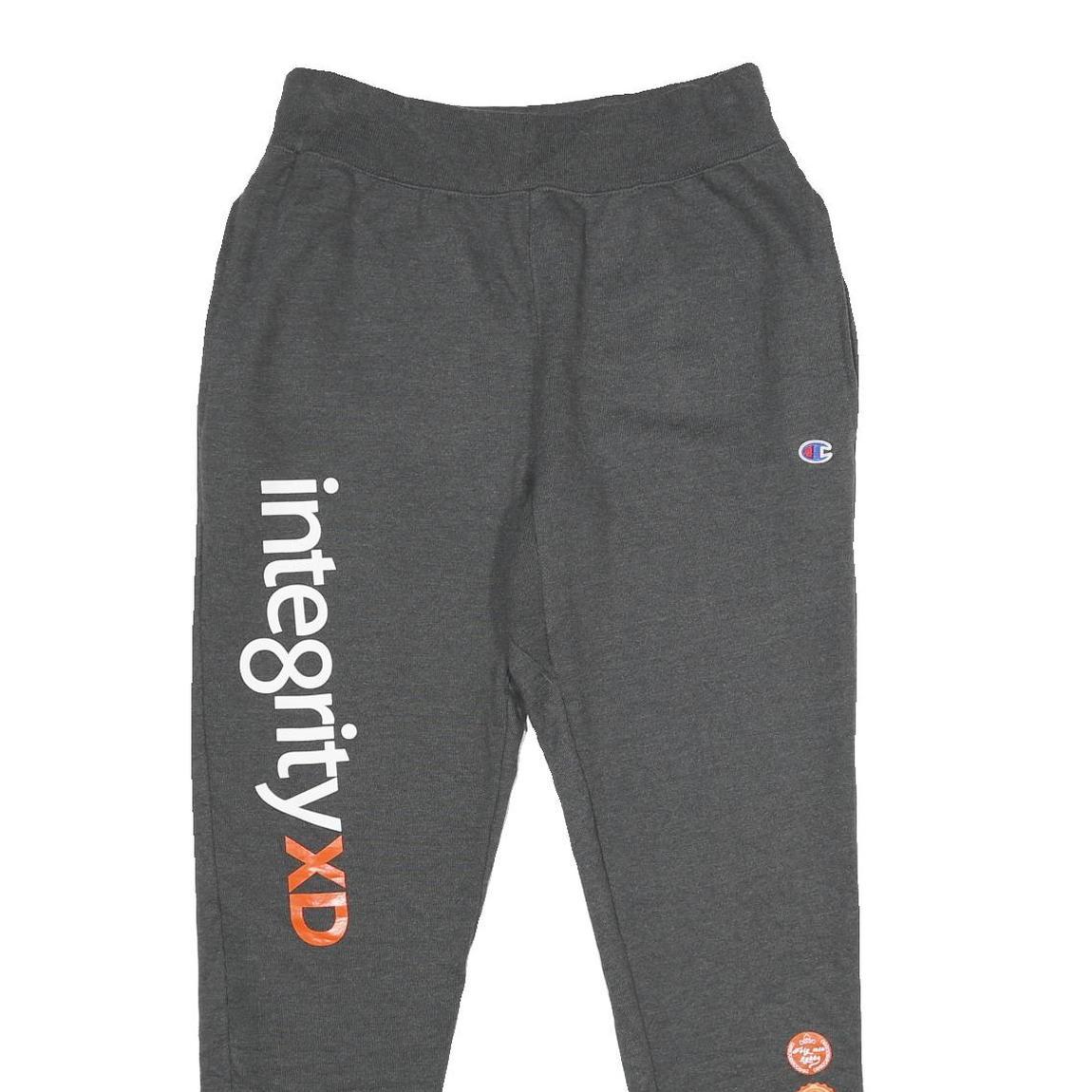 CHAMPION REVERSE WEAVE Mens Joggers Grey Integrity Print Slim Tapered M W28 L32