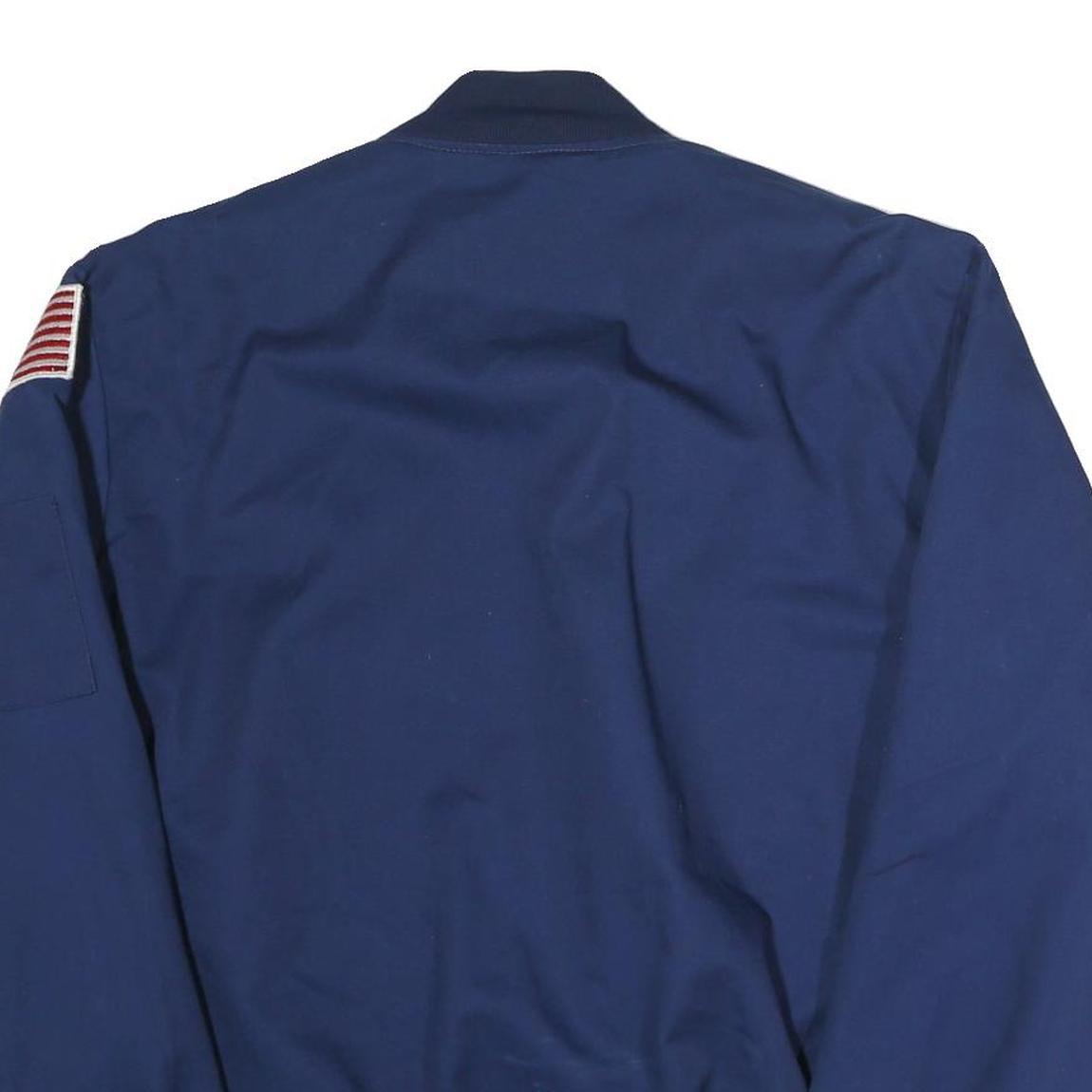 UNITOG Mens Blue Cotton Bomber Jacket XL Zip Plain Casual Workwear