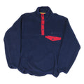 Mens Navy Blue Contrast Red High Neck Polyester Blend Pullover Jumper L Casual