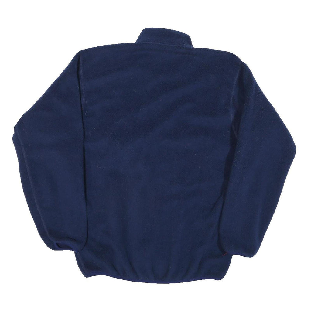 Mens Navy Blue Contrast Red High Neck Polyester Blend Pullover Jumper L Casual