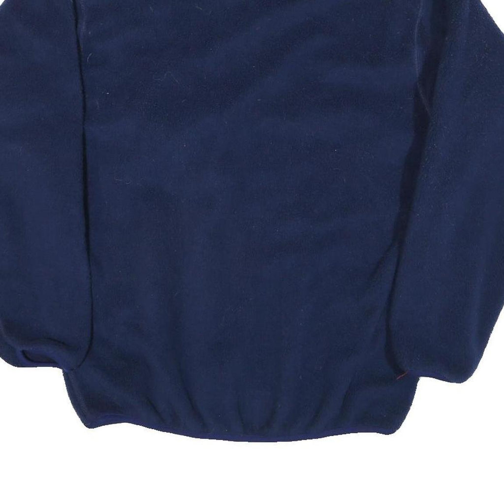 Mens Navy Blue Contrast Red High Neck Polyester Blend Pullover Jumper L Casual