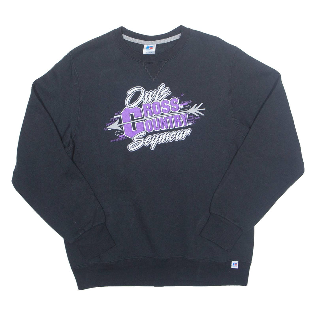 RUSSELL ATHLETIC Owls Cross Country Seymour Mens Sweatshirt Black USA M