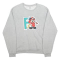 FRUIT OF THE LOOM Womens Grey Mickey Mouse Crew Neck M Cotton Casual Sweatshirt