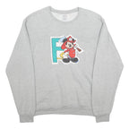 FRUIT OF THE LOOM Womens Grey Mickey Mouse Crew Neck M Cotton Casual Sweatshirt