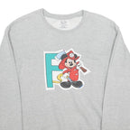 FRUIT OF THE LOOM Womens Grey Mickey Mouse Crew Neck M Cotton Casual Sweatshirt